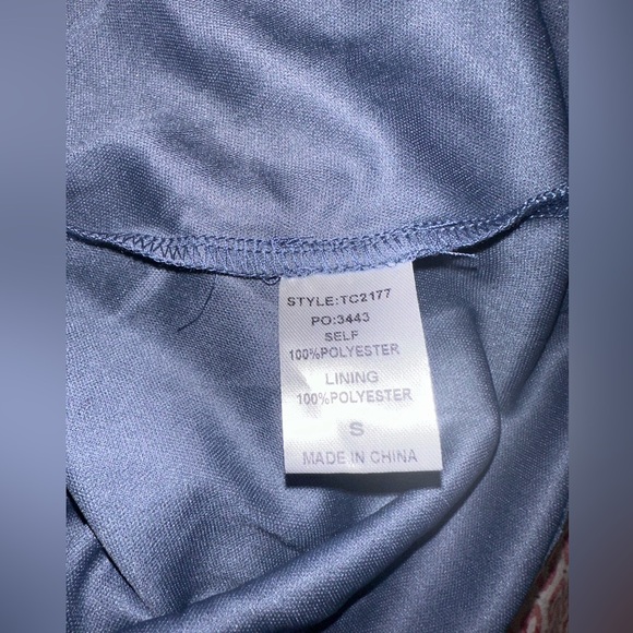 NWT Gigio Women's Blue Long Sleeve Pleated Fit & Flare Dress Size Small - Picture 4 of 4